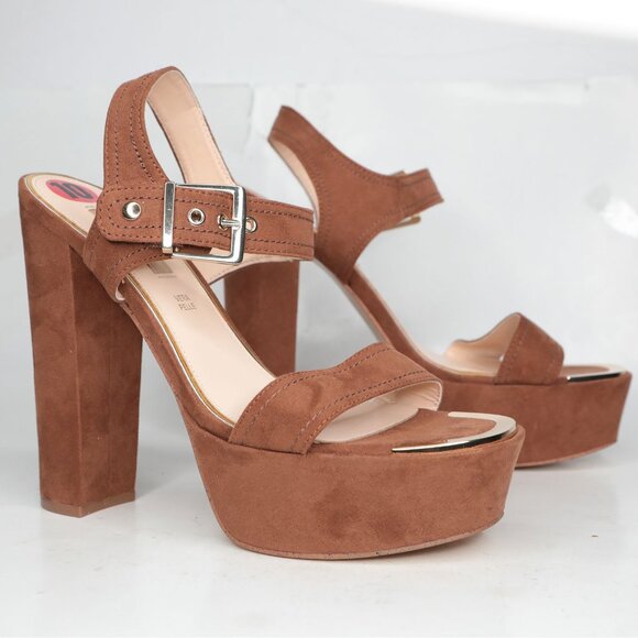 Primadonna Collection Platform Sandal 90s Heels Brown Gold Bratz Summer Boho - Picture 5 of 12